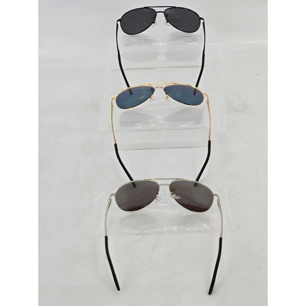 Style Aviator Sunglasses Unisex OS Multicolor Mirrored Lens Metal Frame -NEW